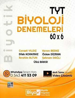 Biyotik Yay�nlar� TYT Biyoloji Biyotik 60 x 6 Denemeleri