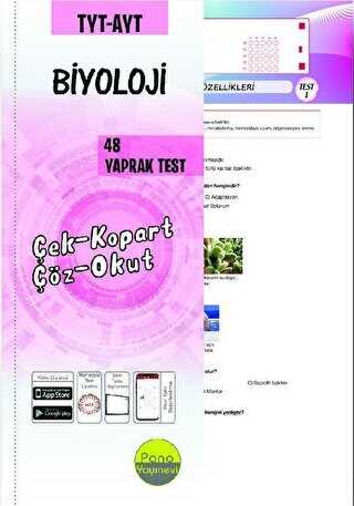 Pano Yay�nevi TYT AYT Biyoloji 48 Yaprak Test